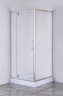 Душевое ограждение LORANTO 90х90х200 R/L c низким поддоном 13см, прозрачное закаленное стекло 6мм, профиль хром (CS-604C 90)