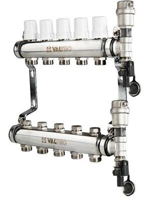Коллекторная группа НЕРЖ. в сборе 1"х7х3/4"ЕК VALTEC