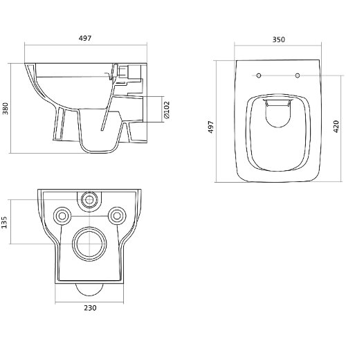 ПЭК унитаз с инсталляцией Santek Нео Rimless с сиденьем "Микролифт" и черной матовой клавишей смыва