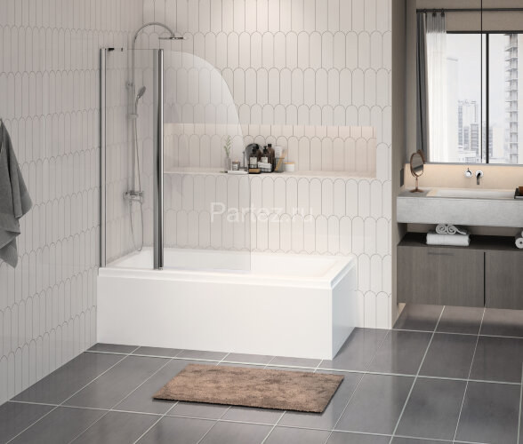 Шторка для ванны складная Azario Boston 100х140 цвет профиля хром (AZ-142)