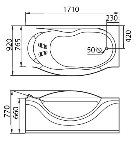 Акриловая ванна Gemy G9072 O R