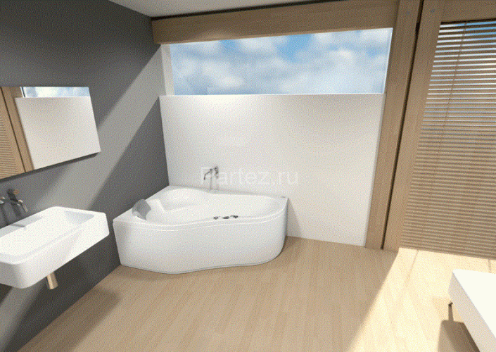 Ванна акриловая Santek Ибица асимметричная 160х100 левосторонняя белая