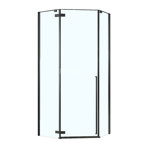 Душевое ограждение Loranto NEO 100x100x195 прозрачное закаленное стекло 8 мм, Easy clean, профиль черный, без поддона (CS-22107B-100)