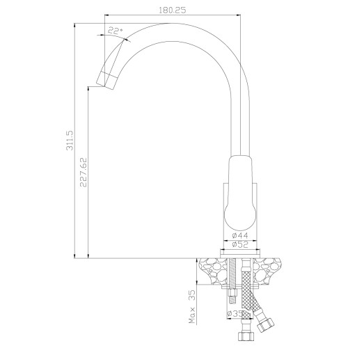 Смеситель Rossinka W35-24 для кухни