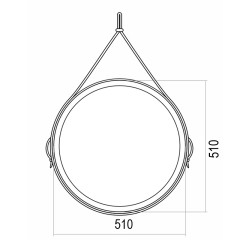 Зеркало AZARIO Капитан D510 c подсветкой и диммером, бесконтактный сенсор, коричн кожа (LED-00002331