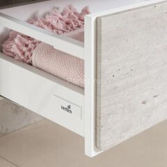 Модуть для раковины Roca Z Ronda, 80 см, с сифоном Prevex, бетон/белый матовый (RU93.0.300.4)