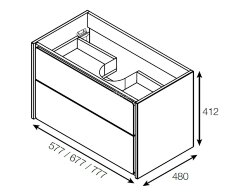 Модуть для раковины Roca Z Ronda, 80 см, с сифоном Prevex, бетон/белый матовый (RU93.0.300.4)