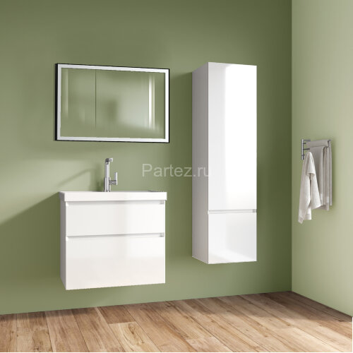 Комплект тумба Azario Velluto 80 800х450х660 подвесная, с раковиной Slim 80, белый матовый (CS000886