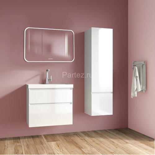 Комплект тумба Azario Velluto 80 800х450х660 подвесная, с раковиной Slim 80, белый матовый (CS000886