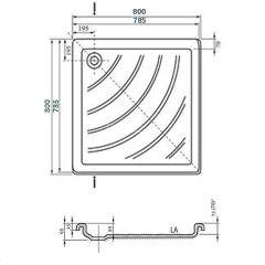 Акриловый поддон для душа Ravak Angela 80х80 LA Белый (A014401220)