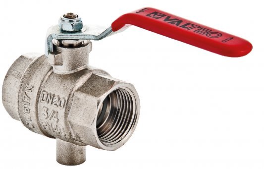 Кран шаровой для подключения датчика температуры 1" в-в рыч. VALTEC