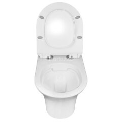 Унитаз подвесной AZARIO FRETTA ROUND 485x360x365 безободковый с сиденьем микролифт (AZ-2617E)