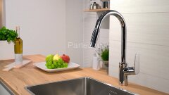 Hansgrohe 31815800 Focus Смеситель для кухни однорычажный, с выдвижным душем, 1/2, под сталь