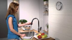 Hansgrohe 31815800 Focus Смеситель для кухни однорычажный, с выдвижным душем, 1/2, под сталь