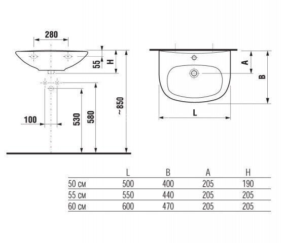 Раковина Jika ZETA 600 мм, белая (8.1039.2.000.104.9)