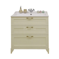 Тумба под раковину AQUATON Леон 80 Н напольная, дуб бежевый (1A187801LBPR0)