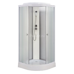 Душевая кабина Loranto 90x90x215 поддон 13 см, 4 мм матовое стекло, профиль и задняя стенка белого цвета (CS-981ТМ/W)