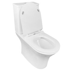 Унитаз-компакт AZARIO FRETTA ROUND 650x340x790 напольный, безободковый в комплекте с бачком и сиденьем микролифт (AZ-7121)