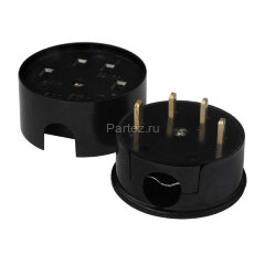 Разъем РШ-ВШ 32А 380В 3Р+РЕ кругл. черн. UNIVersal 1233