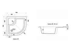 Душевой поддон Ravak SABINA-90 LA белый