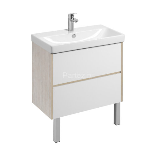 Тумба под раковину AQUATON Сканди 80 белый, дуб верона (1A283001SDB20)