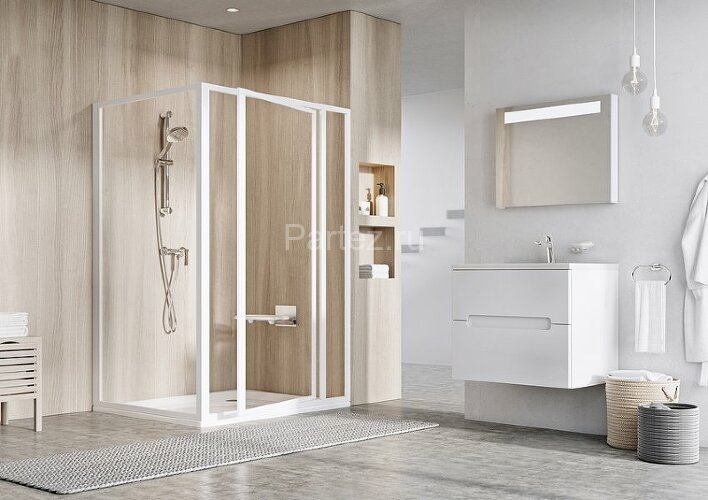 Душевая стенка Ravak Supernova PSS-90 профиль Белый стекло Transparent (94070100Z1)