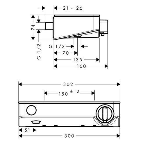13171000 ShowerTablet Select Термостат для душа Shower TabletSelect 300 BM ½‘, хром