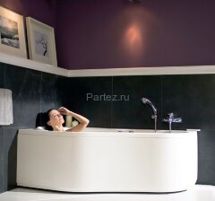 Ванна акриловая Santek Ибица асимметричная 160х100 правосторонняя белая