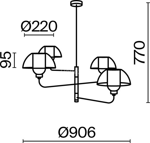Потолочная люстра Maytoni MOD177PL-04B