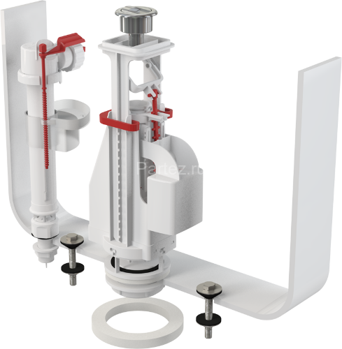 Выпускной комплект Alcaplast с двойной кнопкой, впускной механизм А17, подключение 1/2" (SA08S 1/2"
