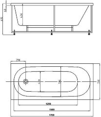 Ванна акриловая AZARIO FELISA прямоугольная 170*70 см (AV.0040170)