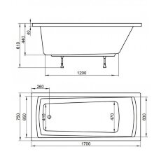 Ванна акриловая Ravak Domino PLUS (ванна, панель, каркас, слив)