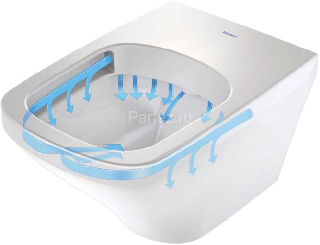 Унитаз подвесной Duravit Durastyle 373x540x393 без смывного края, с сиденьем, белый (45510900A1)