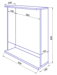 Зеркало-шкаф Loranto Арфа 60 (600х835х200) с подсветкой (CS00046149)