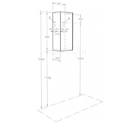 Шкаф AQUATON Сохо подвесной, Дуб Веллингтон/Графит софт (1A258403AJA00)