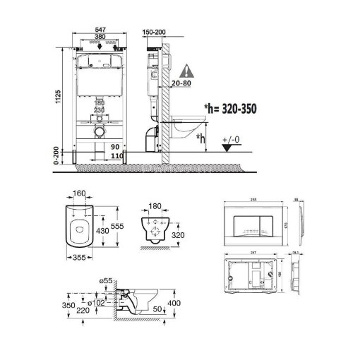 ПЭК: Roca DAMA SENSO NEW унитаз + тонкое сиденье с микролифтом + инсталляция DAMA SENSO NEW