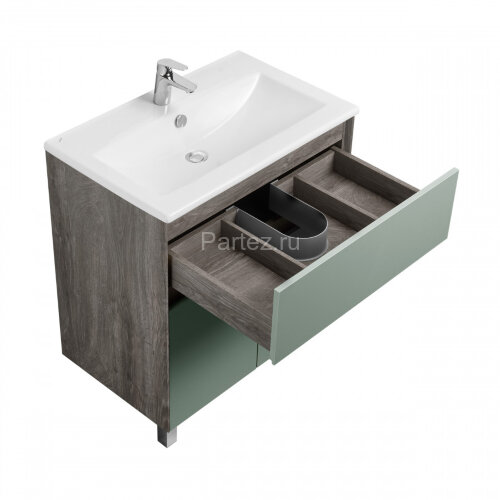 Тумба под раковину Aquaton Форест 75 см универсальный монтаж, дуб рошелье/сумеречный голубой (1A2783