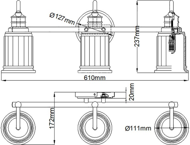Бра Quoizel QZ-SWELL3-BB-BATH