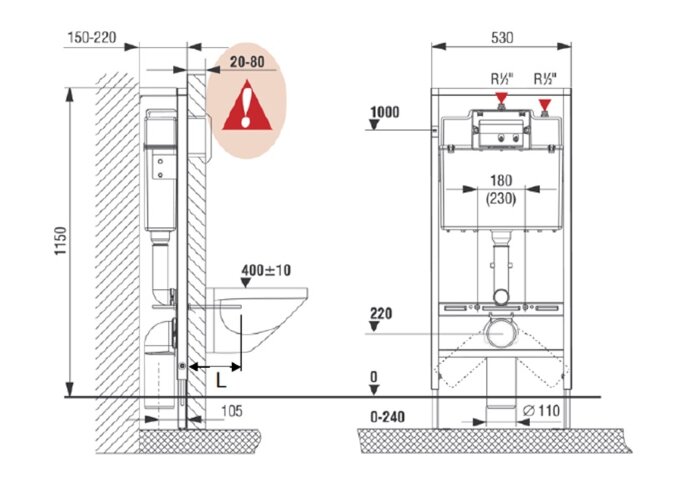 ПЭК MERIDIAN 480мм унитаз+сид.микр.+инстал.+кнопка