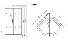 Timo Standart T-6609 Black душевая кабина (90*90*220), шт