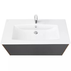 Тумба под раковину AQUATON Сохо 100 подвесная, Дуб Веллингтон/Графит софт (1A258201AJA00)