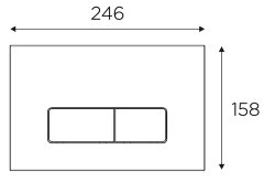 Кнопка смыва IDROSPANIA Andrea двойная, белая матовая (30356)