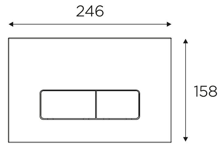 Кнопка смыва IDROSPANIA Andrea двойная, черная матовая (30354)