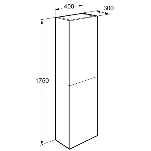 Шкаф - колонна Roca Ona 1750 подвесной, темный вяз (A857635511)