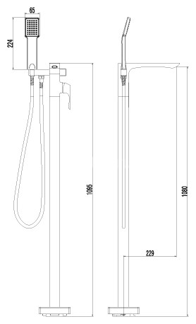 Смеситель Lemark Unit LM4544C для ванны, напольный