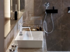 74507000 Metropol Смеситель для раковины 110, однорычажный, с рукояткой-петлей, со сливным клапаном