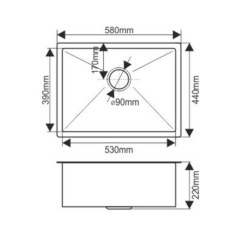Мойка H5844 MELANA ProfLine 3,0/200 САТИН врезная прямоугольная с коландером H5844