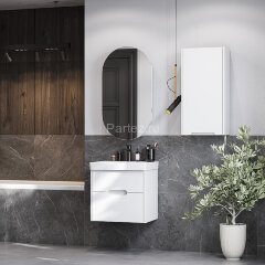 Шкаф подвесной Aquaton Оливия 35 R правый, цвет белый матовый (1A254703OL01R)