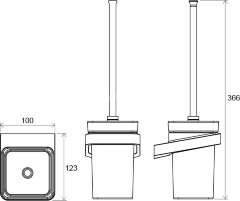 Ёрш для унитаза Ravak 10° стекло, хром (X07P330)