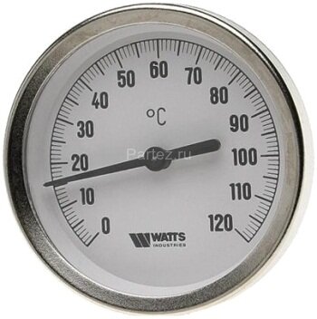 Термометр биметаллический F+R801 OR 63mm 0-120°C G1/2 75mm